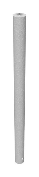 Schake RVS paal Ø 76 mm zonder siergroef, stationair, voor inzetting in beton, totale lengte: 1200 mm, zonder slot, zonder oog, 4072