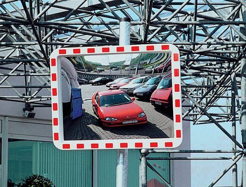 DENIOS Verkehrsspiegel VS 2, aus Acrylglas, 600 x 800 mm, 129682