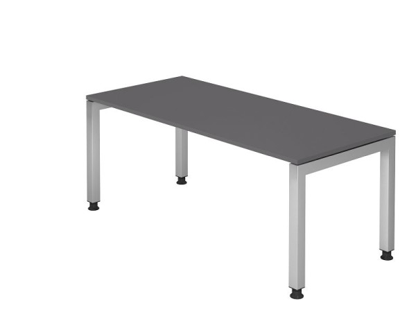 Hammerbacher bureau U-voet vierkant 180x80cm grafiet, rechthoekige vorm, zwevende plaat, VJS19/G/S