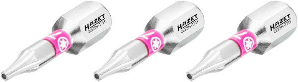 Hazet bit, massieve zeskant 6,3 (1/4 inch), Tamper Resistant TORX® profiel, T7H, aantal gereedschappen: 3, 2223N-T7H/3