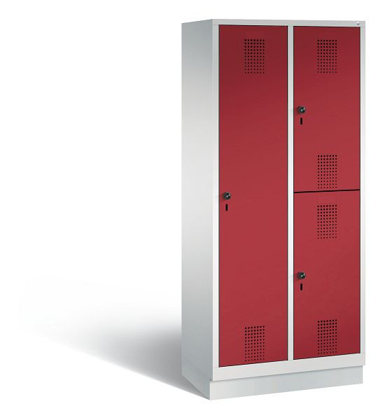 C+P cijferslot Evolo, H1800xW810xD500mm, kleur: lichtgrijs/robijnrood, 48620-22 S10035