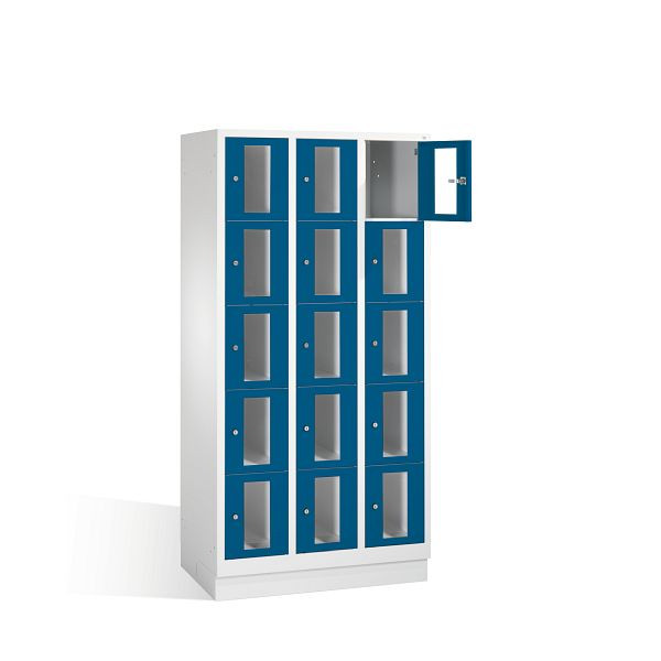 C+P lockerkast Classic, H1800xB900xD500mm, kleur: lichtgrijs / gentiaanblauw, 8020A305 S10002