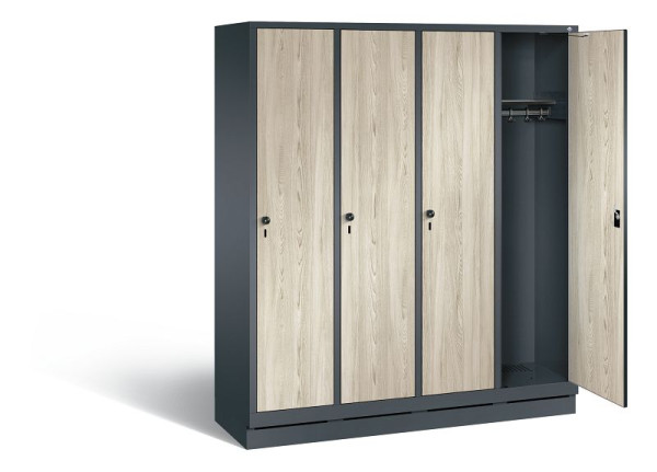 C+P Evolo kleerkast, H1800xB1590xD500mm, kleur: antracietgrijs / Sen ash decor, 48020-42 S10633