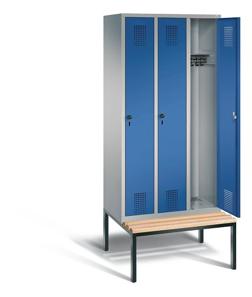C+P Evolo garderobe, H2090xW900xD815mm, kleur: wit aluminium / gentiaanblauw, 48050-30 S10589
