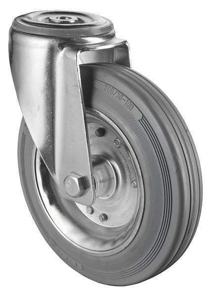 BS rollen transportrol, wielbreedte 40 mm, wiel-Ø 160 mm, draagvermogen 160 kg, grijs rubberen loopvlak, wiellichaam stalen velg, rollager, L101.B56.160