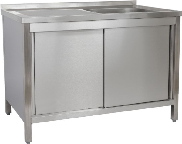 A&S Polarny spoelkast 1200 x 600 x 850 mm 1 bak rechts, met bodemplank, 600 mm diep, SPSCH1261BR