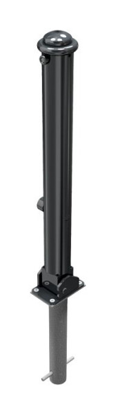 Schake-barrièrestijl paal serie 481B Ø 82 mm, opklapbaar, zelfvergrendelend slot voor inzetting in beton, 481FUHB