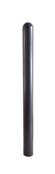 Schake-stijl bolder stalen buis Ø 102 mm, stationair, voor betonverankering met grondanker, totale lengte ca. 1300 mm, zonder oog, met halfronde kop, 494B