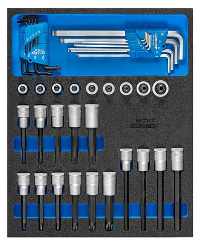GEDORE CT2-ITX19 set schroevendraaierbits 1/2" in CT-module 41-delig, 3109119
