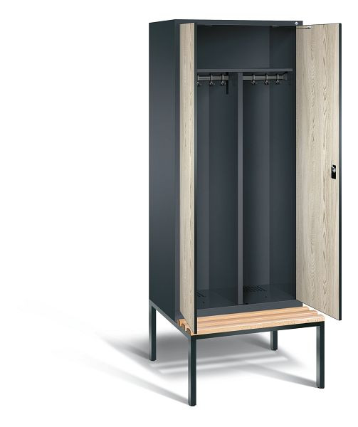 C+P zwart wit kastje Evolo, H2090xW810xD815mm, kleur: antracietgrijs / decor Sen ash, 48052-22 S10130