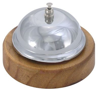 Contacto receptiebel op verchroomd houten voetstuk, 1048/001
