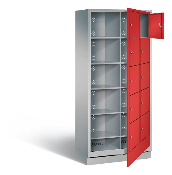C+P wasautomaat Evolo, H1800xW810xD500mm, kleur: wit aluminium / vuurrood, 48160-205 S10195