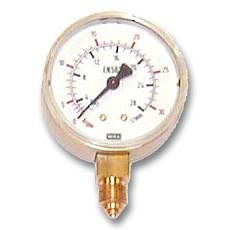 ELMAG werkmanometer (Argon-CO2), Ø 63mm, 0-30 Ar/0-28 CO2 L/min., AG 1/4' bodem voor drukregelaar voor stalen fles, 54129