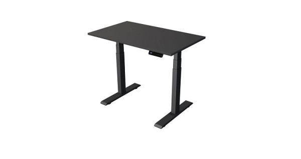Kerkmann sta-/zittafel B 1000 x D 600 mm, antraciet, elektrisch in hoogte verstelbaar van 630 - 1270 mm, antraciet/antraciet, 10270413