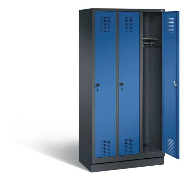 C+P garderobe Evolo, H1800xW900xD500mm, kleur: zwartgrijs / gentiaanblauw, 48020-30 S10148