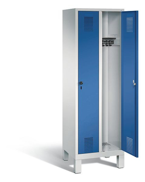 C+P garderobe Evolo, H1850xW610xD500mm, kleur: lichtgrijs / gentiaanblauw, 48010-20 S10005