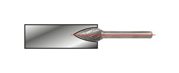 KS Tools HM spitsboogfrees vorm G, 3 mm, 515.3251