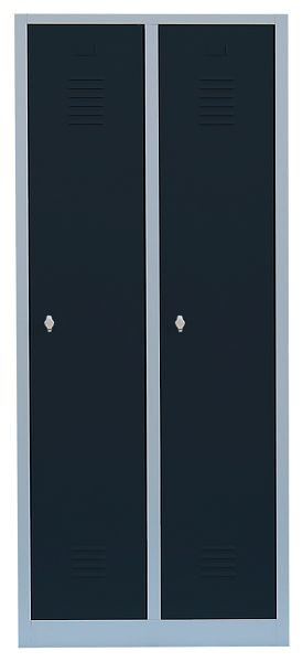 Lüllmann stalen kledingkast/garderobe, 1800 x 800 x 500 mm, lichtgrijs/antracietgrijs, 515128