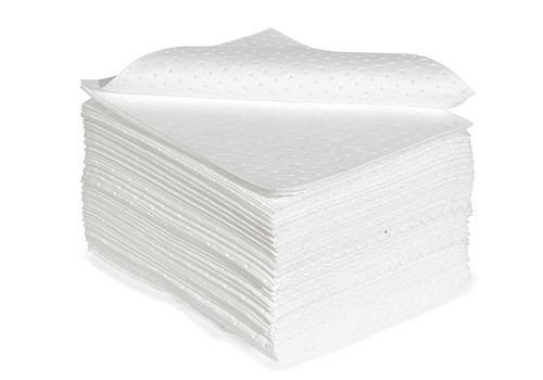 DENSORB fleece mat economy, versie "olie", licht, 40 x 50 cm, verpakking: 100 stuks, zonder perforatie, 189-447