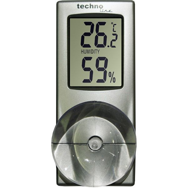 Technoline raamthermometer met zuignap voor binnen en buiten, WS 7025
