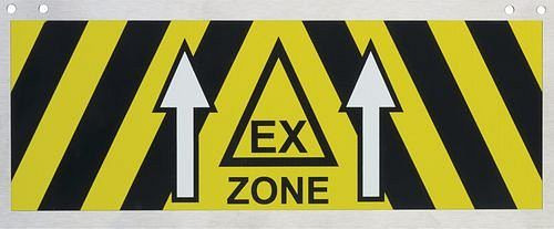 DENIOS Ex-zone identificatieplaatje van roestvrij staal, 270 x 110 mm, Ex-zone, 217912