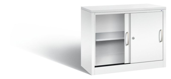 C+P dressoir met schuifdeuren Acurado, H720xB1000xD400mm, kleur: verkeerswit, beugelgreep, 2 niveaus, 5725-00 S10070