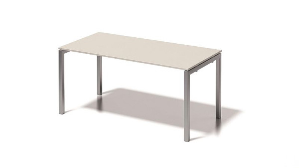 Bisley Cito bureau, 730 mm U-frame met vaste hoogte, H 19 x B 1600 x D 800 mm, grijswit/zilver, DUF1608GW355