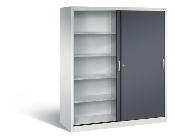 C+P schuifdeurkast Acurado, H1950xB1600xD600mm, kleur: lichtgrijs/zwartgrijs, beugelgreep, 2169-00 S10105