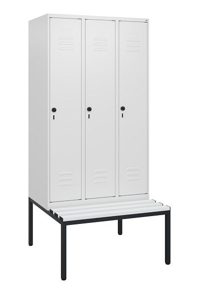 C+P luierkastje Classic PLUS, met onderbank, 3 vakken, 1950x900x815mm, 9016/9016, draaibare sluiting, 0800505-30 S10044