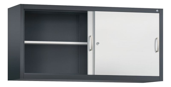 C+P bovenkast Acurado, H790xB1600xD400mm, kleur: zwartgrijs/lichtgrijs, beugelgreep, 2 niveaus, 2145-00 S10060