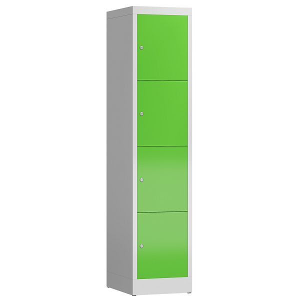 Lüllmann ClassiX lockerkast, 1 compartiment, 4 compartimenten, 1800 x 415 x 500 mm, lichtgrijs/geelgroen, X-523415