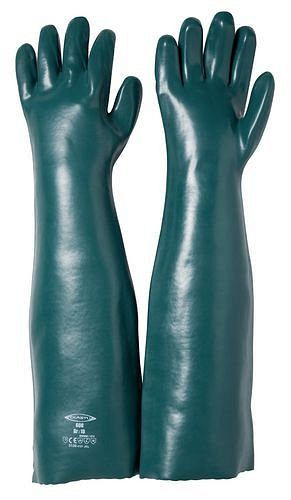 EKASTU Safety tegen chemicaliën beschermende handschoenen, met katoen gevoerd, manchet 600 mm, categorie III, maat 10, VE: 1 paar, 123-675