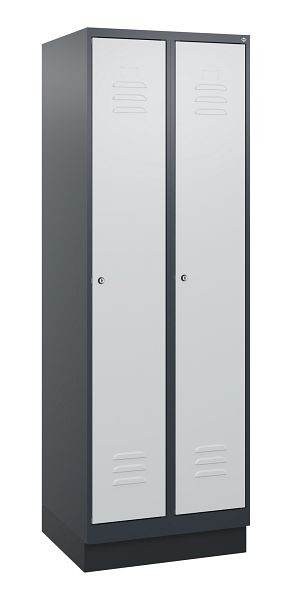 C+P luierkluis Classic PLUS, onderbouw, 2 vakken, 1800x600x500mm, 7016/7035, cilindersloten, 0800207-20 S10028