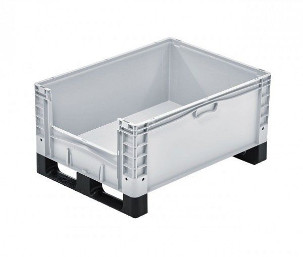 ALPHA Eurocontainer gesloten 800x600x320 mm met uitnameopening en lopers, 2592-GR
