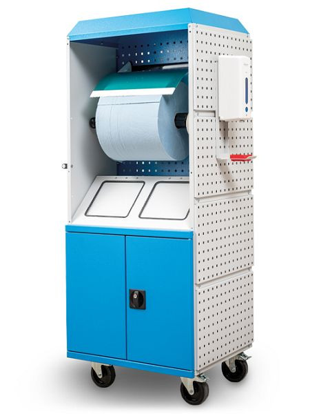 Bedrunka+Hirth Kubik 5S reinigingsstation, afmetingen in mm (BxDxH): 690 x 530 x 1690, binnen: 2 x vuilnisbakken van verzinkt plaatstaal, 86.CLEAN5S-1A