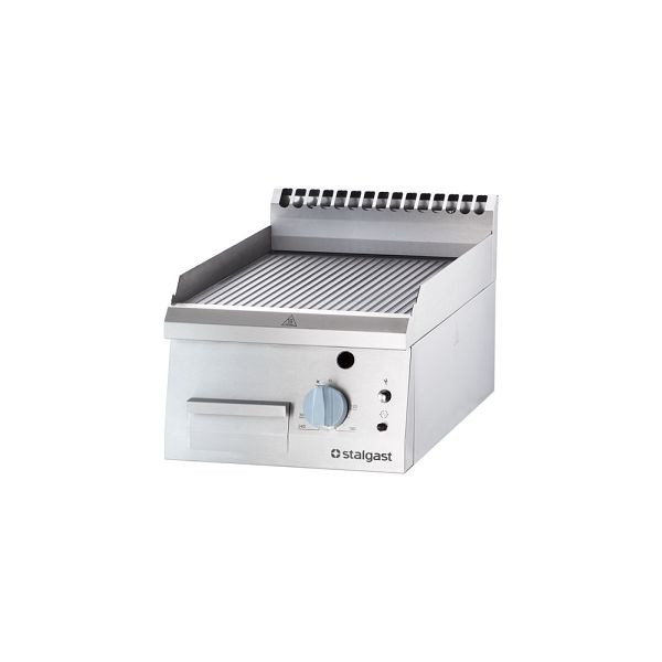 Stalgast gasgrillplaat als tafelmodel, serie 700 ND - gegroefd
