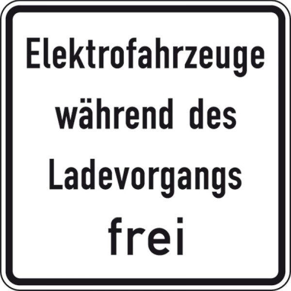 Stone HGS verkeersbord 1026-60 StVO, elektrische voertuigen gratis tijdens opladen, 420x420mm /RA2/platte vorm 3mm, 1026-60-123