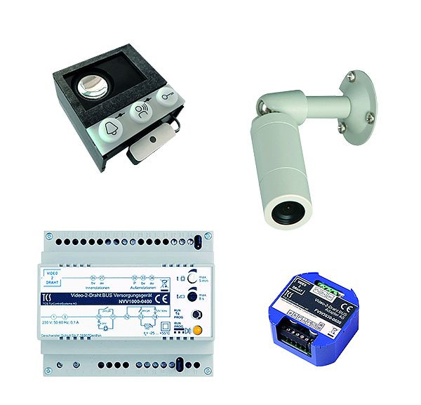 TCS video:kit V2D met ingebouwde deurluidspreker ASI12000 + ingebouwde camera FVK3220 + V2D adapter FVW3030 + voedingseenheid NVV1000, VK06