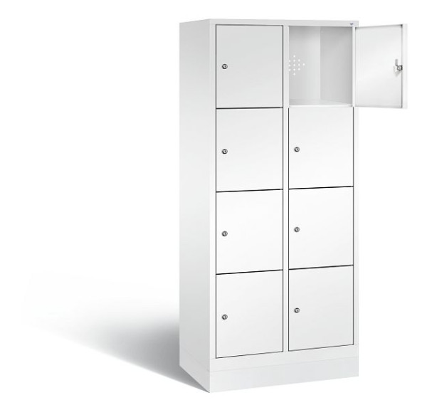 C+P Stahl-Ladeschrank Evolo, 8 Fächer, H1800xB810xT500 mm, Weiß, 48020-220404EB S10019
