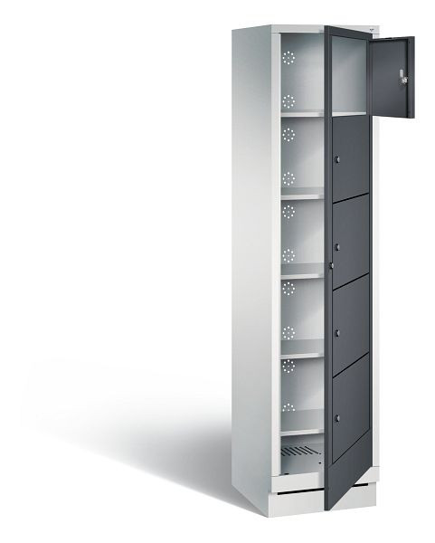 C+P wasautomaat Evolo, H1800xB420xD500mm, kleur: lichtgrijs / zwartgrijs, 48160-105 S10060