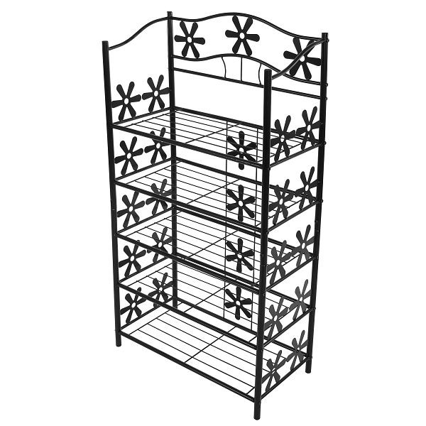 Mendler plank metalen boekenplank schoenenrek staande plank Geneva, 5 planken, hoogte 112cm, 29369