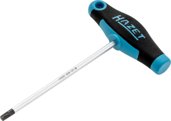 Hazet schroevendraaier, met T-greep, TORX® profiel aan de binnenkant, T25, ronde kling, ergonomische HAZET 2-componenten T-greep, 828-T25