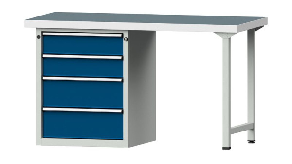 ANKE werkbanken combinatie werkbank, model 816 V, 1500 x 700 x 850 mm, RAL 7035/5010, UBP 50 mm, 415.010