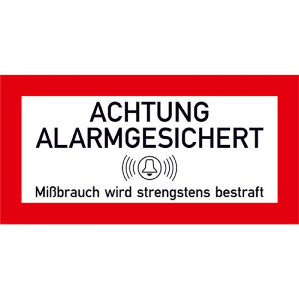 Stein HGS HGS informatiebord voor beschermkasten, waarschuwingsalarm beveiligd, 210 x 105 mm / enkel label, 21.c9022