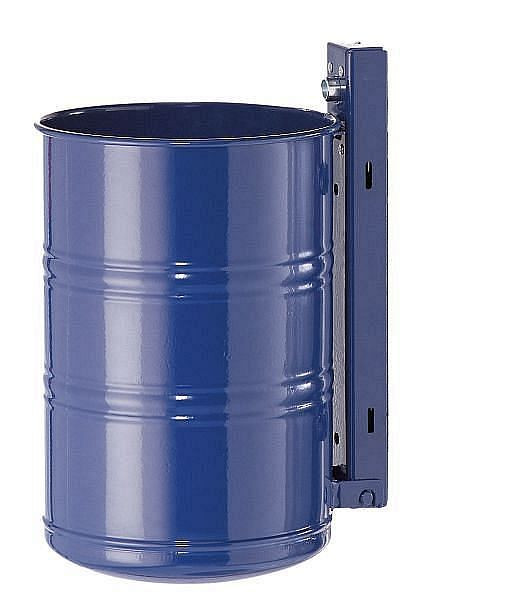 Renner afvalcontainer ca. 20 L, ongeperforeerd, voor wand- en paalmontage, thermisch verzinkt en gepoedercoat, kobaltblauw, 7003-01PB 5013