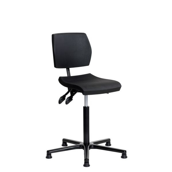 SOFAME werkstoel ERGOSLIM met glijders, zithoogte 42-56 cm, met zitdiepteverstelling, aluminium onderstel, W050100022