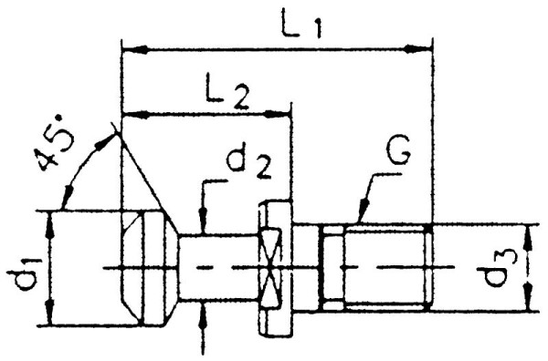 MACK trekbout MAS-BT 50, 45°, M24, zonder gat, 13-9882B-50-45