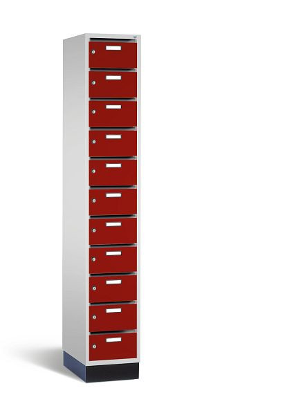 C+P verdeelkast Intro, H1950xB320xD490mm, kleur: lichtgrijs/robijnrood, 8170-111 S10003