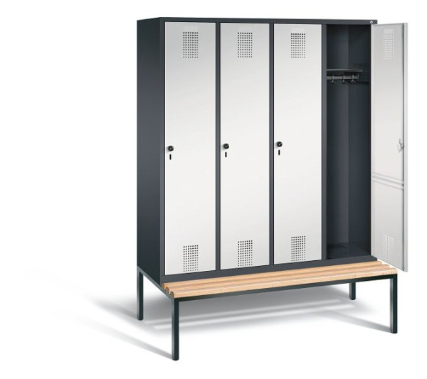C+P garderobe Evolo, H2090xW1590xD815mm, kleur: zwartgrijs / lichtgrijs, 48050-42 S10062