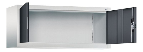C+P bovenkast Acurado, H500xB1200xD400mm, kleur: lichtgrijs / zwartgrijs, verzonken handgreep, 9464-000 S10146